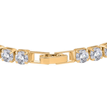 Wei&szlig;es Zirkonia 19cm Armband in Goldton