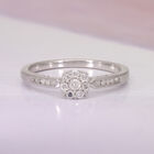 Diamant Cluster-Ring in Silber image number 1