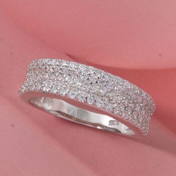 Lustro Stella Wei&szlig;er Zirkonia Ring 925 Silber rhodiniert (Gr&ouml;&szlig;e 17.00)