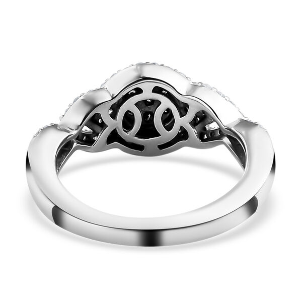 Blauer und weißer Diamant-Ring, 925 Silber platiniert  ca. 0,50 ct image number 6