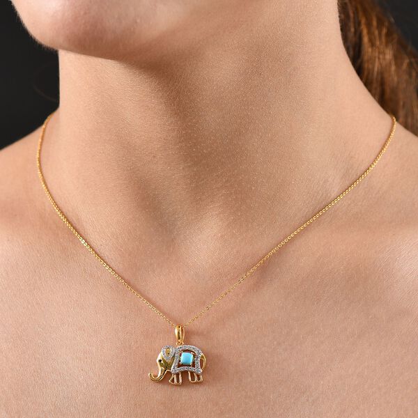 D'Joy Sleeping Beauty T&uuml;rkis und Zirkon Anh&auml;nger - 0,67 ct. image number 3