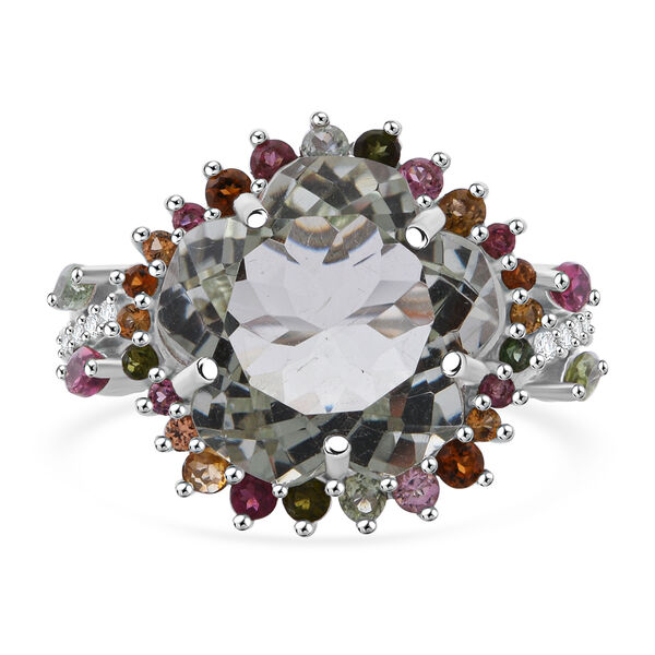 AA Prasiolith, Multi-Turmalin und Zirkon Ring - 11,38 ct.