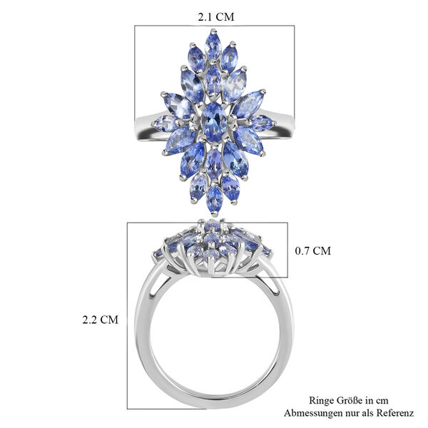 Tansanit Ring 925 Silber platiniert  ca. 2,50 ct image number 7