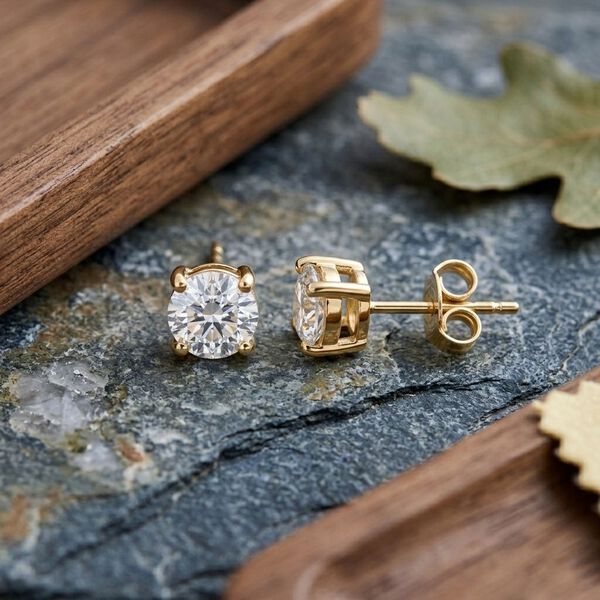 LUXURIANT DIAMOND - Lab Grown Diamant SI-GH Ohrringe 925 Silber 750 Gelbgold Vermeil ca. 0,50 ct. image number 1