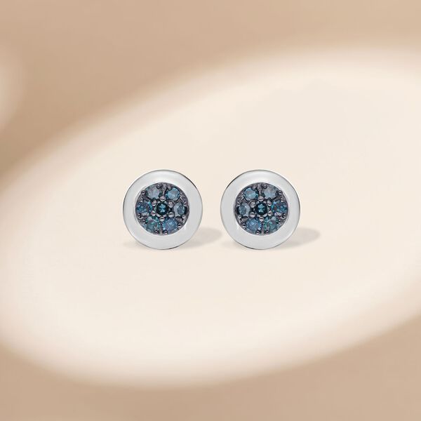 Blaue Diamant-Ohrstecker - 0,25 ct. image number 2