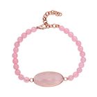 Rosenquarz Armband, ca. 20 cm, Messing ca. 69,00 ct