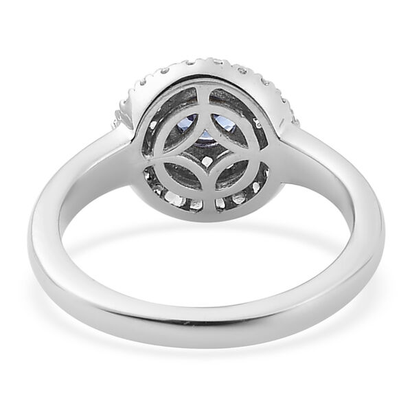 Tansanit und Zirkon-Ring, 925 Silber platiniert  ca. 0,90 ct image number 6