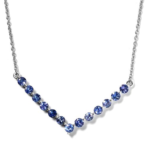 Tansanit Halskette 45 cm 925 Silber platiniert ca. 2,16 ct image number 0