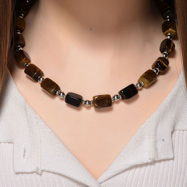 Tigerauge Halskette, ca. 45cm mit 5cm extender, ca. 300.00 ct image number 2