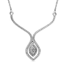 Halskette mit weiße Diamantakzenten, 45 cm