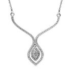 Weiße Diamant Halskette, ca. 45 cm Edelstahl