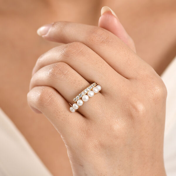 EverTrue S&uuml;&szlig;wasser Perle und Zirkon Ring image number 2