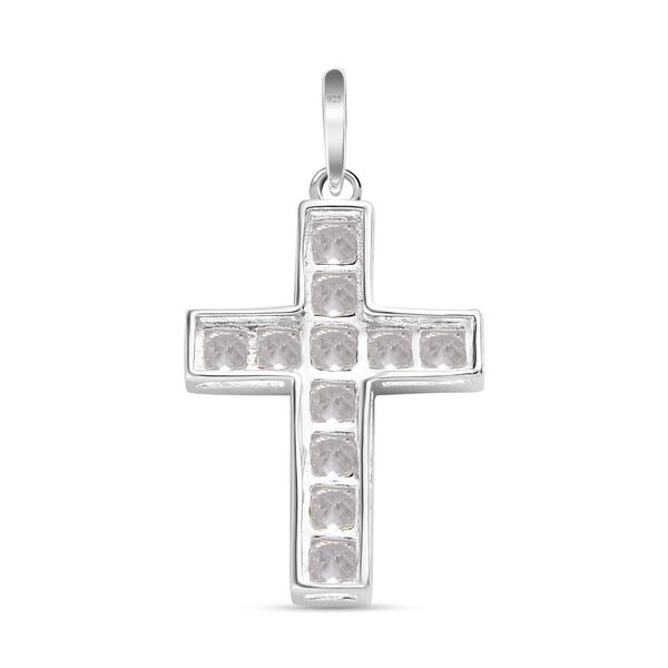 Weißer Zirkonia Kreuz-Anhänger, 925 Silber ca., weiß 2.54 ct image number 5