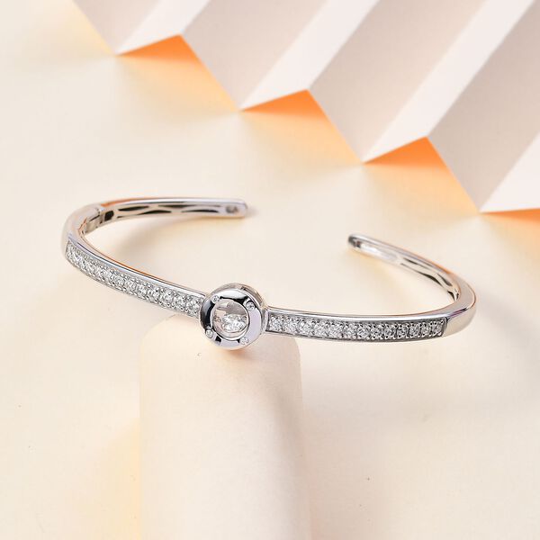 Moissanit Armreif, 925 Silber rhodiniert image number 2