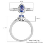Tansanit und Zirkon Ring 925 Silber platiniert  ca. 0,55 ct image number 6