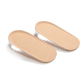 3er-Set Silikon-Ferseneinlagen, H&ouml;henerh&ouml;hung, Waben-Design, 11x6 cm, Transparent, 1/2/3 cm H&ouml;he