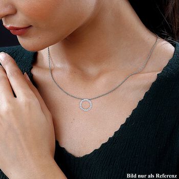 LUXURIANT SGL zertifizierter SI-GH Labor Diamant Anh&auml;nger mit 50cm Kette, 925 Silber rhodiniert - 2 ct.