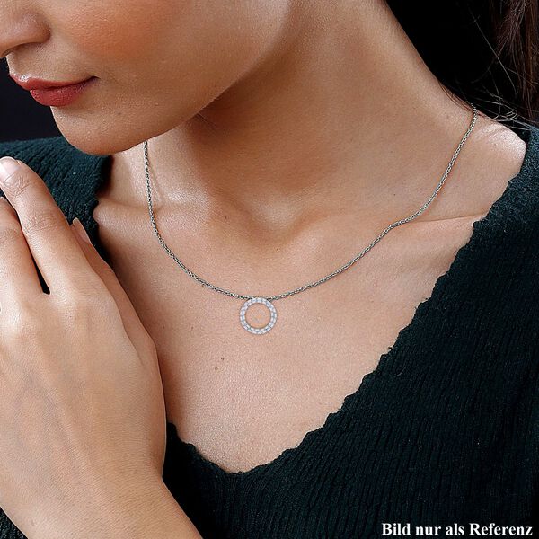 LUXURIANT SGL zertifizierter SI-GH Labor Diamant Anh&auml;nger mit 50cm Kette, 925 Silber rhodiniert - 2 ct. image number 2