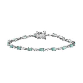 Grandidierit und weißes Zirkon Armband, ca. 19 cm, 925 Silber platiniert ca. 5.36 ct