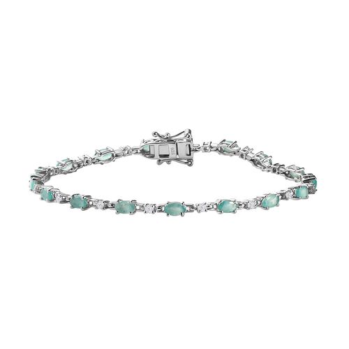 Grandidierit und weißes Zirkon Armband, ca. 19 cm, 925 Silber platiniert ca. 5.36 ct image number 0