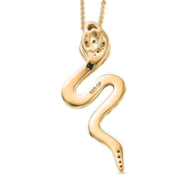 GP Trionfo Kollektion- Weißer Zirkon und blauer Saphir Anhänger mit 50cm Kette - 0,25 ct. image number 5