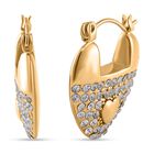 Weißer Kristall Ohrringe Reiner Edelstahl IP-Gelbbeschichtung