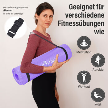SOUL SMART - NBR Yoga Matte mit Riemen, Lila