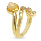 Natürlicher Äthiopischer Opal und Zirkon Ring 925 Silber vergoldet (Größe 16.00) ca. 1,54 ct image number 3