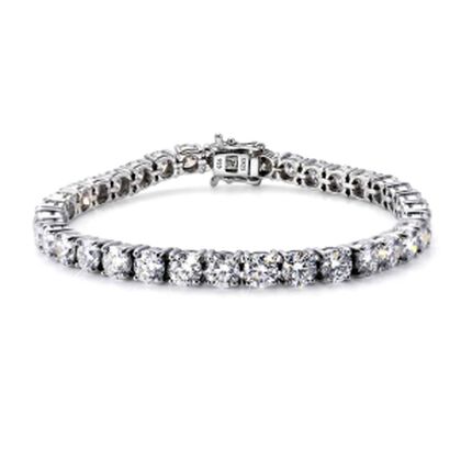 D'Joy Moissanit (Rund) Armband ca. 20 cm 925 Silber Rhodiniert ca. 19.12 ct