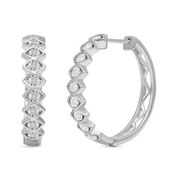 Wei&szlig;er Diamant Ohrringe 925 Silber platiniert ca. 0,15 ct.