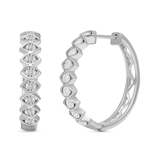 Weißer Diamant Ohrringe 925 Silber platiniert ca. 0,15 ct. image number 0