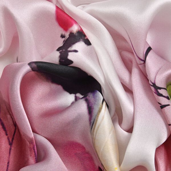 LA MAREY – Kreppsatin Seidenschal, rosa image number 8