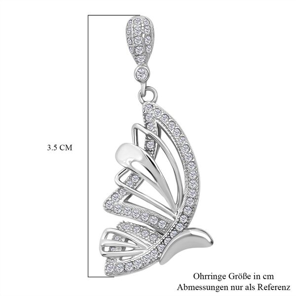 LUSTRO STELLA - Wei&szlig;er Zirkonia Schmetterling Ohrringe 925 Silber rhodiniert image number 4