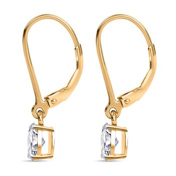 LUXURIANT SGL zertifizierte VS-GH Labor Oval-Diamant Ohrringe, 925 Silber 750 Gelbgold Vermeil - 1 ct.