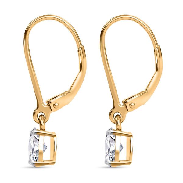 LUXURIANT SGL zertifizierte VS-GH Labor Oval-Diamant Ohrringe, 925 Silber 750 Gelbgold Vermeil - 1 ct. image number 4