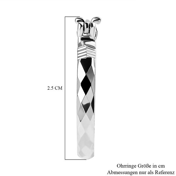 Creolen mit Diamantschliff in platiniertem Silber image number 5