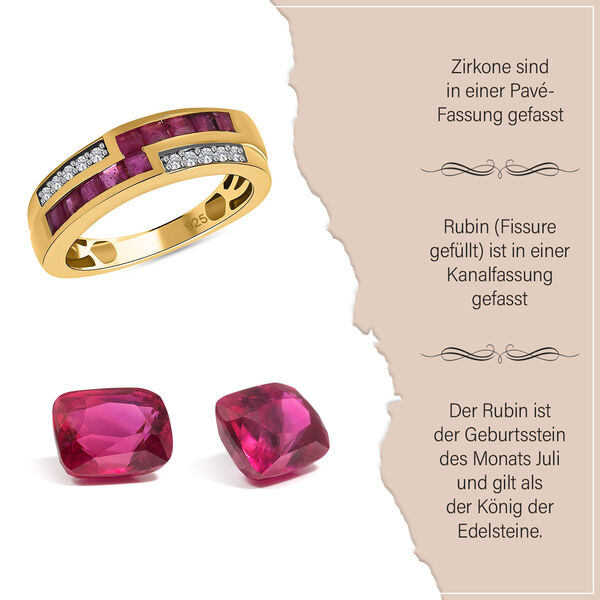 Geometric Meander Rubin und Zirkon Ring- 1,11ct. image number 10