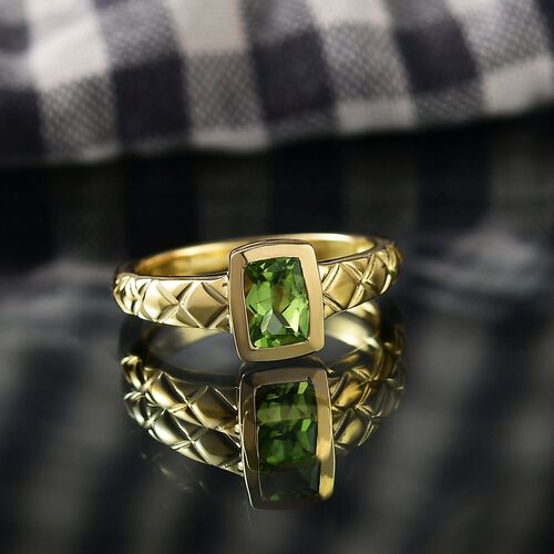 Peridot Ring 925 Silber vergoldet (Größe 17.00) ca. 0,90 ct image number 1