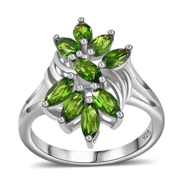 Nat&uuml;rlicher Chromdiopsid Ring 925 Silber rhodiniert (Gr&ouml;&szlig;e 16.00) ca. 1,51 ct image number 4