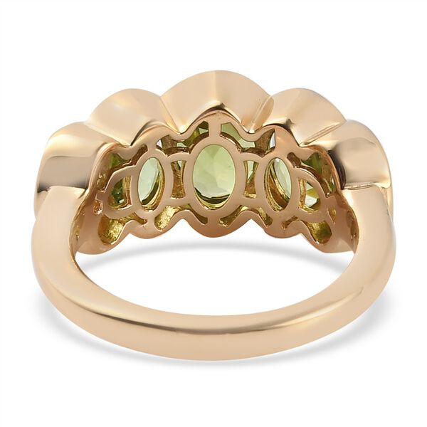 Peridot 5 Stein Ring 925 Silber 585 Vergoldet image number 6