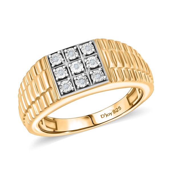 D'Joy wei&szlig;er Diamant Herrenring image number 4