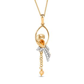GP Trifono Kollektion - Citrin, Zirkon und blauer Saphir-Anhänger mit 50cm Kette - 0,78 ct.