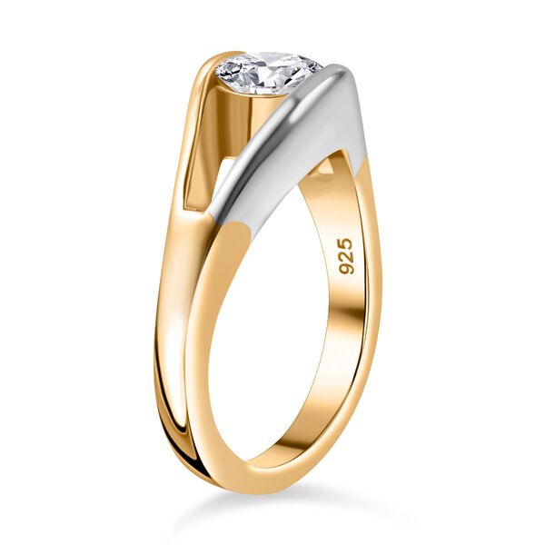 Moissanit Bicolor Ring, ca. 0,77 ct. image number 4