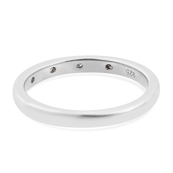 Schlichter, funkelnder Bandring in platiniertem Silber image number 7