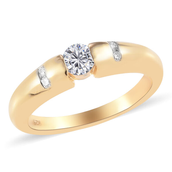 88 Facetten Moissanit Ring 925 Silber vergoldet  ca. 0,28 ct image number 4