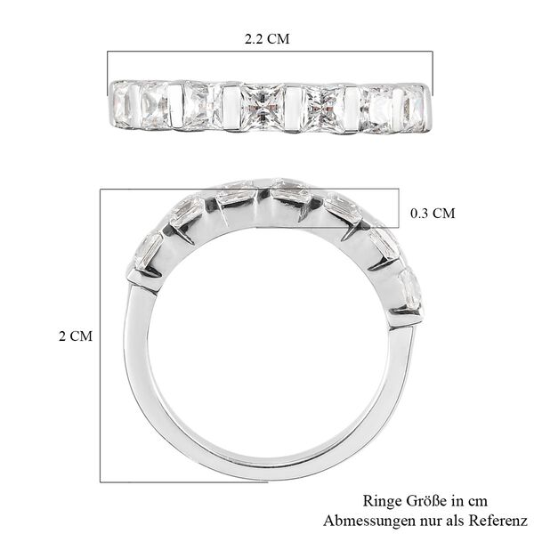 LUSTRO STELLA Hergestellt mit ZIRKONIA Band Ring 925 Silber Platin-&Uuml;berzug (Gr&ouml;&szlig;e 16.00) ca. 2,02 ct image number 6