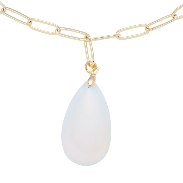 Opalith Halskette, 50 cm, Messing ca. 43,00 ct image number 3