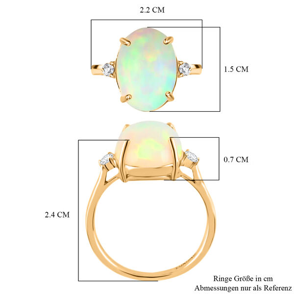 LUXORO AAA Natürlicher. äthiopischer Welo Opal und Diamant Ring in 585 Gold - 3,60 ct. image number 6