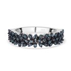 Blauer Diamant-Ring, 925 Silber platiniert (Größe 16.00) ca. 0,25 ct