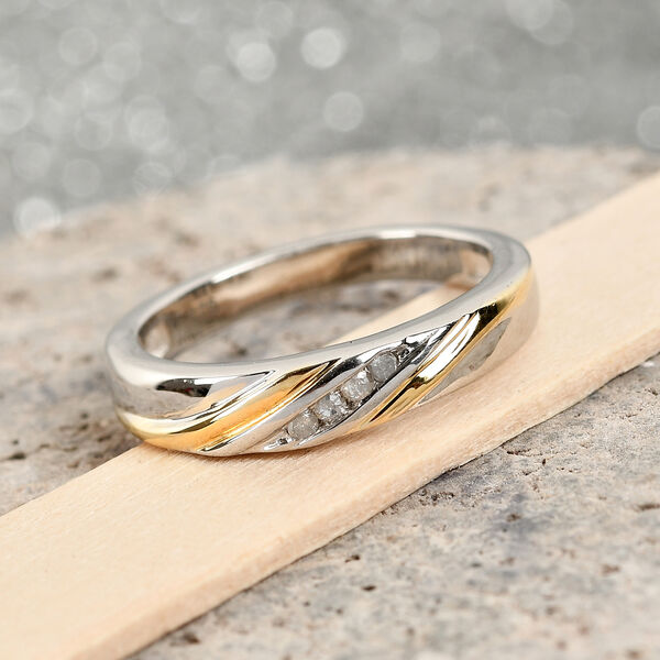 Diamant band Ring 925 Silber Zweifarbige Beschichtung image number 2